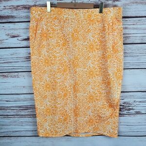 Rip Skirt Womens Large Yellow/Orange Tuscan Sunflower Floral Length 3 Wrap Skirt